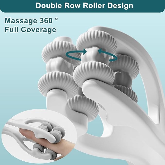 2pcs Finger Massager for Arthritis Finger Arthritis Pain Relief Manual Massage Tools Hand Massage Roller Thumb Massager for Woman Mothers Day Gift Palm Foot Acupressure Tool (White)