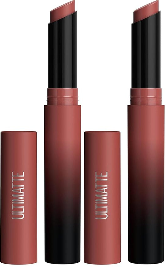 MAYBELLINE Color Sensational Ultimatte Matte Lipstick, Non-Drying, Intense Color Pigment, More Mocha, Mid-Tone Mauve, 1 Count (Pack of 2)