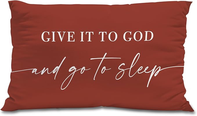 Give It to God and Go to Sleep, Decorative Pillows Covers for Bed, Throw Pillows Cover for Bed,12x20 Pillow Cover,Decorative Bed Pillows for Bedroom Room(12x20, Wine Red)
