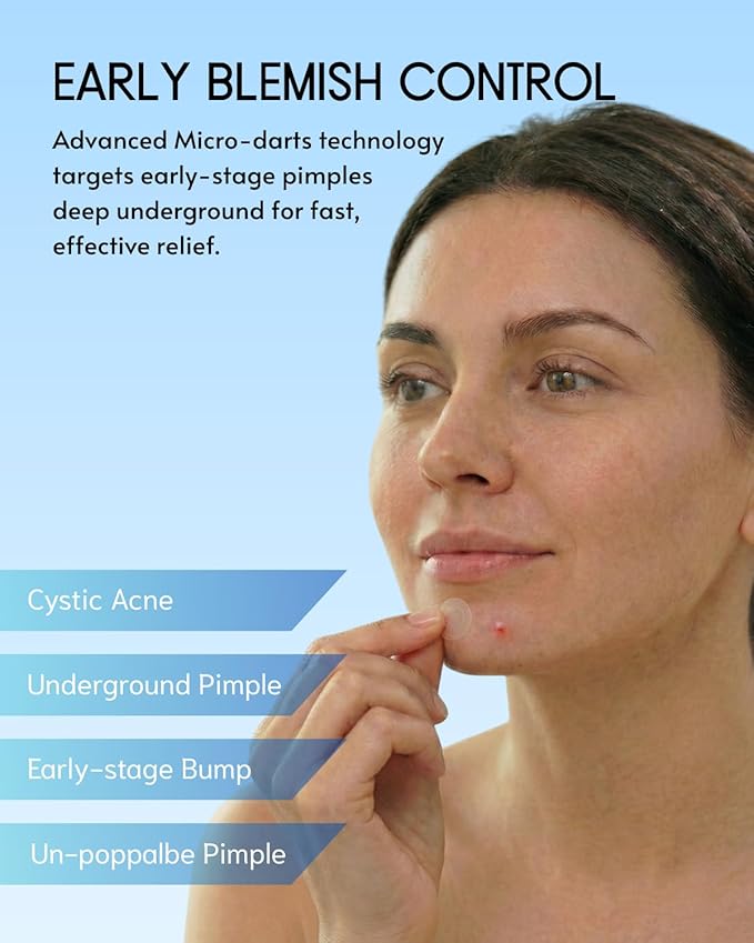 le dalcom Korean Micro-darts Patch, Early Stage Blemish Patches, Acne Care, Salicylic Acid, Tea Tree & Cica, Individual Blister Package (18 Patches)