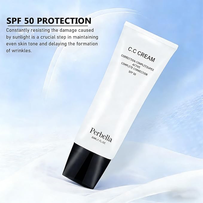 CC Cream For Older Women,Cc Cream Self Adjusting For Mature Skin,Skin Tone Adjusting Cream SPF 43, Suitable for All Skin Types