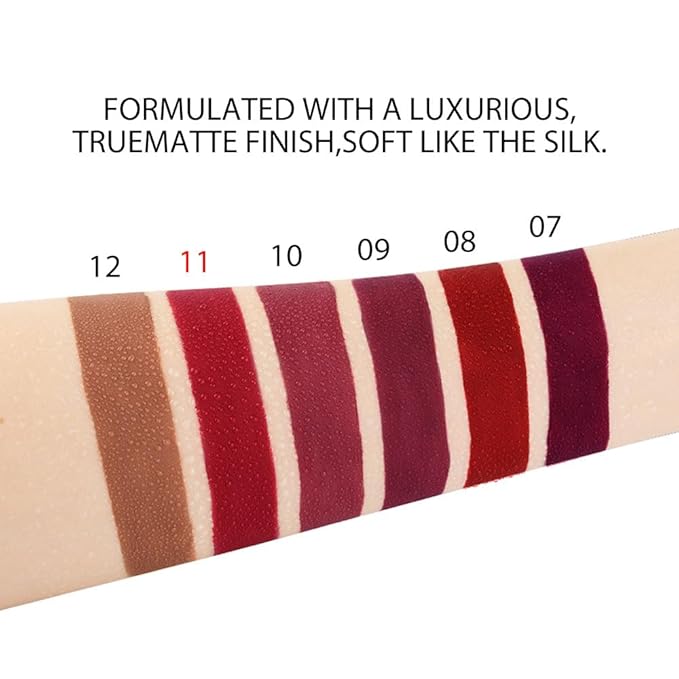 evpct 1Pcs Sexy Red Matte Liquid Lipstick Lip Gloss Glossy Set for Black Women 24 Hour Silky Velvet Lipstick labiales matte larga duracion mate 24 horas originales 11#