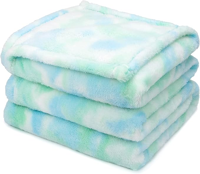 Fleece Blanket Green Throw Blanket - 300GSM Throw Blanket for Couch Soft Fuzzy Plush Cozy Blankets, Spring Home Decor
