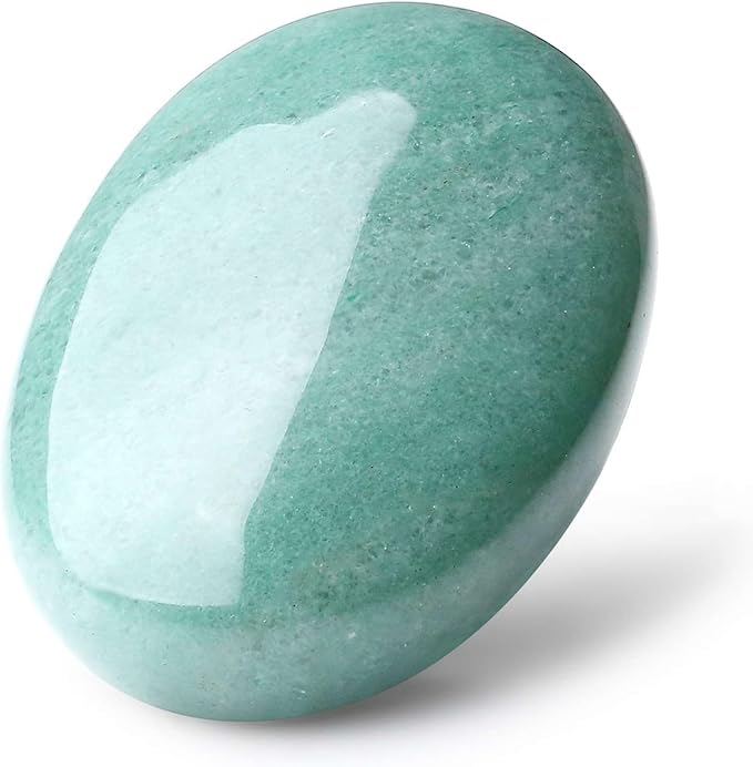 LAIDANLA Green Aventurine 2.4" Large Palm Stone Healing Crystals Natural Gemstones Calming Effects Energy Balancing Reiki Polished Worry Stone Cleansing Protection Anxiety Stress Relief Therapy 1PC