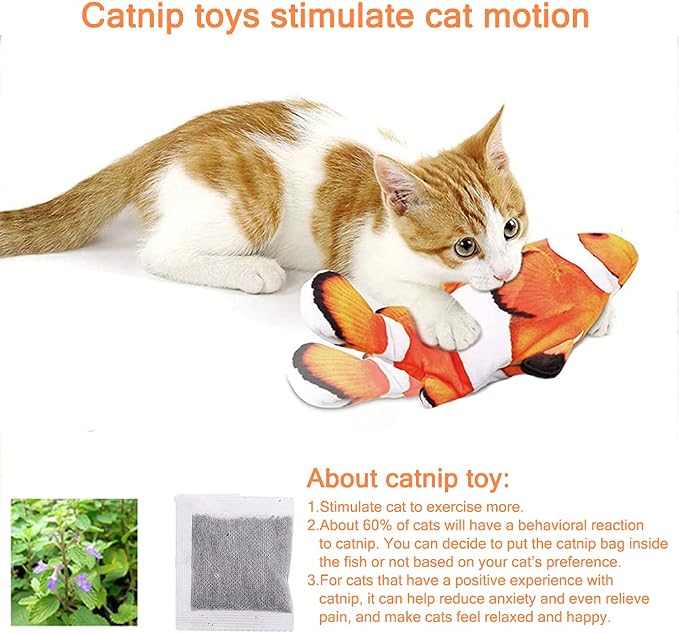 Tocirelo Cat Toy Flopping Fish - Interactive Cat Toy for Indoor Bored Cats