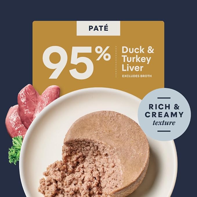 Instinct Pate Entrees, Wet Canned Cat Food, Real Duck, 5.5 oz (12 Count) | Rich & creamy pate texture, high protein, real duck, whole-food ingredients, grain-free, hydration support