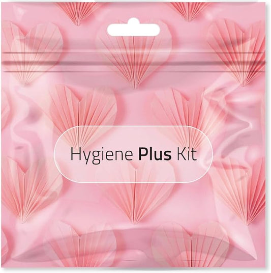 Hygiene Plus Period Kit with Disposable Underwear (Medium) – Menstrual Kit with Tampon, Pad & Pantyliner – Feminine Hygiene Kit for Girls, Teens & Women (Pink Shells)