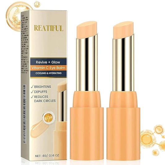 2PCS Revive Glow Vitamin C Eye Balm, Vc Anti-Wrinkle Eye Serum Oil,Reducing Dark Circle,Hydrating Eye Cream,Improve Dark Circles,Reduces Puffiness (2pcs)