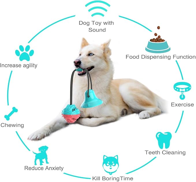 ALLRIER Dog Toys to Keep Them Busy for Boredom,Interactive Dog Toys Tug of War, Mentally Stimulating Toys for Dogs, Puppy Teething Puzzle Treat Food Dispensing Ball Toy for Small Medium Dogs