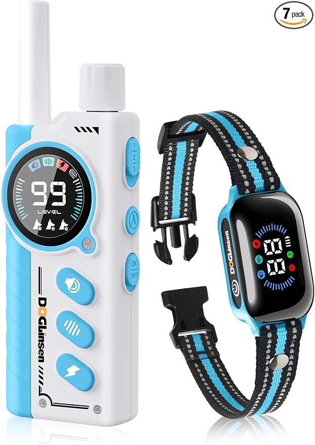 Smart 2-in-1 Dog Shock and Bark Collar - AI Anti-Misoperation | 3300FT Remote Training Collar, IPX7 Waterproof, 4 Modes (Tone, Vibration, Safe Shock, Auto Anti-Bark) for Dogs