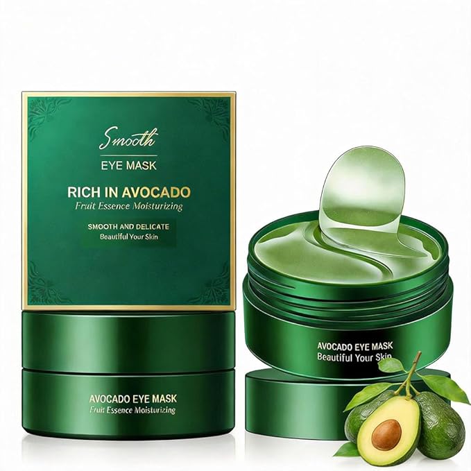 120PCS Avocado Eye Patches, Reduce Fine Lines and Wrinkles, Moisturizing Nourishing Eye Treatment Mask, Improving Eye Skin Dryness (Avocado Moisturizing Collagen Eye Mask)