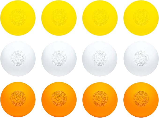 Signature Lacrosse Ball Set - Packs of 2, 4, 8, 12, and 100 - No Chemical Smell Massage Balls, Myofascial Release Tools, Back Roller, Muscle Knot Remover