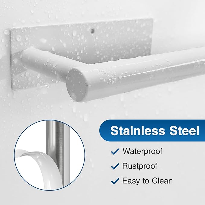 Paper Towel Holder,Self-Adhesive or Drilling， White, 1 Pack | SUS304 Stainless Steel,Kitchen Roll Dispenser Under Cabinet，Wall Mounted Rack