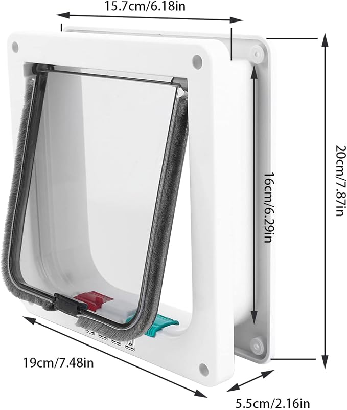Cat Door Enclosure Chip Smart 20×20×6 M Size 4-Way Lockable Folding Door for Pet Cats and Small Dogs for