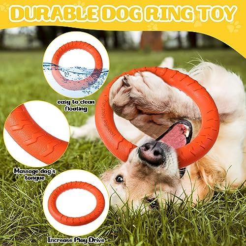 4 Pack 11.81 Inch Dog Ring Toy for Large Medium Dog Training, Colorful