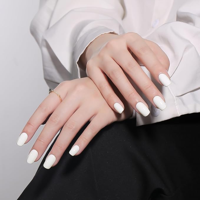 MAYCHAO 15ML Pure White Gel Nail Polish 1Pc Off White Nail Polish Soak Off UV LED Nail Gel Polish Nail Art Starter Manicure Salon DIY at Home, 0.5 OZ