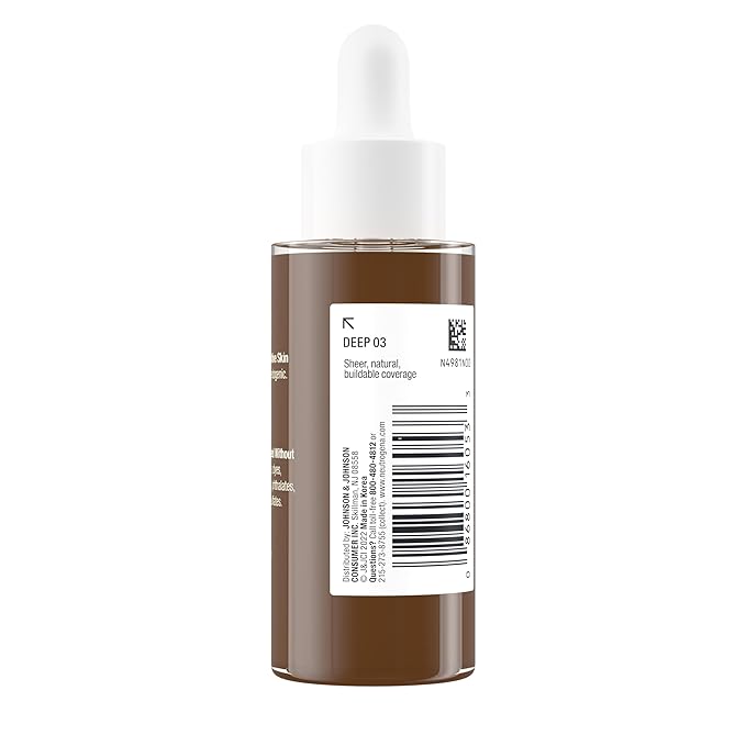 Neutrogena Healthy Skin Sensitive Skin Serum Foundation with Pro-Vitamin B5, Color Correcting & Pore Minimizing Liquid Foundation & Face Serum, Buildable Coverage, Deep 03, 1 oz