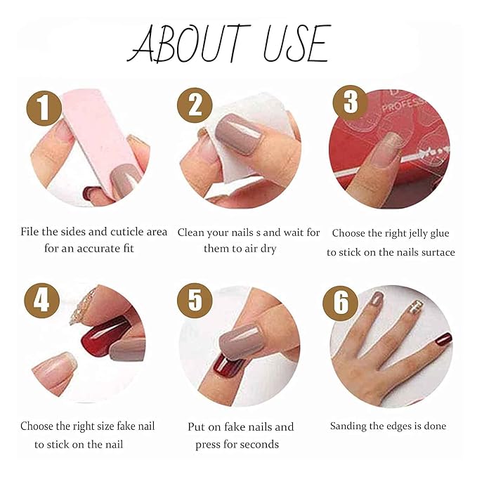 Hkanlre Bling Coffin Press on Nails Fake Nails Tips Full Cover Medium False Gradient Nails for Women and Girls 24PCS (Nude almond)
