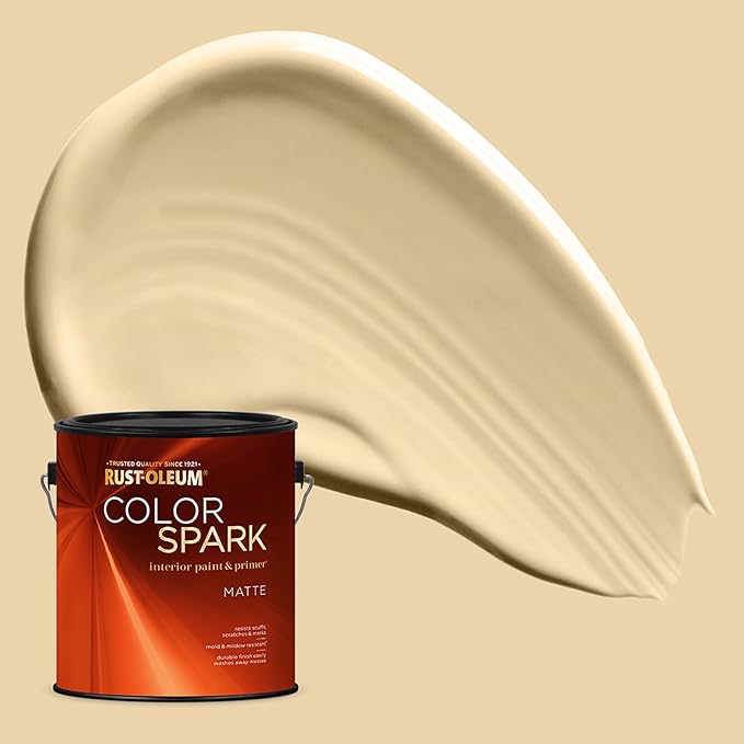 Rust-Oleum Color Spark Interior Paint and Primer in One, Matte, Cocoa Butter, 1 Gallon