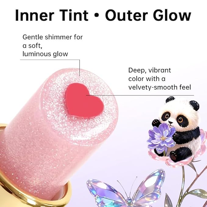 Tinted Lip Balm with Colorful Serum Core, CATKIN Cute 2-in-1 Lip Balm Gloss, Moisturizing with Jojoba Oil Hyaluronic acid, Citrus Tea Flavor, Trendy Lip Care 2pcs (02+03)