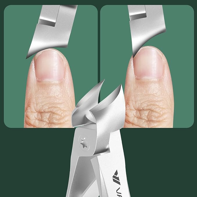 Nail Clippers for Men, Heavy Duty Large Toenail Clippers for Thick Nails for Seniors with Wide Opening, Ultra Sharp Slant Curved Blade Toe Nail Clipper for Thick Toenails and Ingrown Nails
