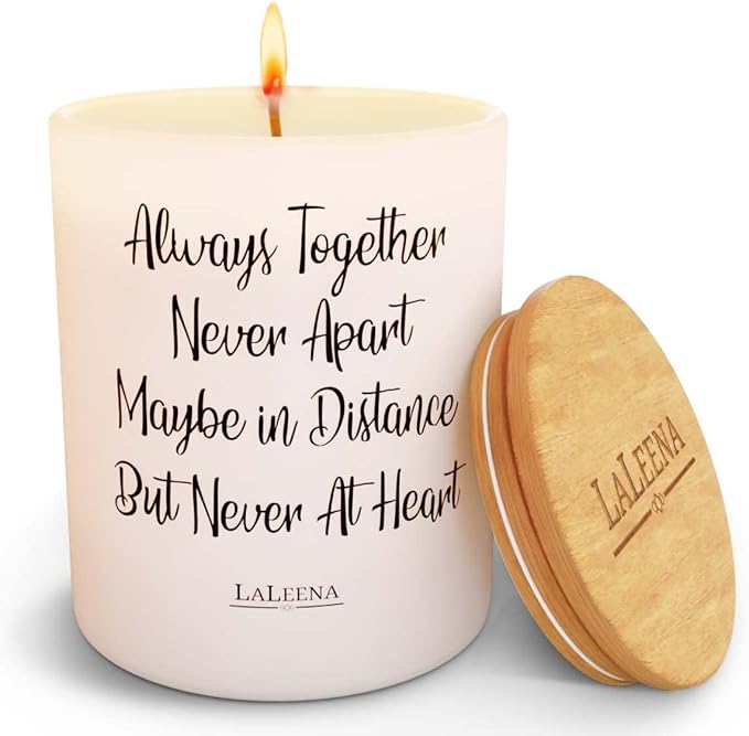Scented Soy Memorial Candle – Glass Jar Candle Gift with 100% Organic Soy Wax & Fragrance Oil – Missing Someone Gift Decor for Women, Men, Couples, Meditation, Yoga by LaLeena, 14 Oz, Vanilla