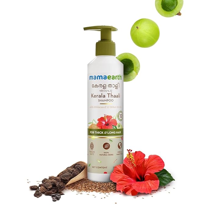MAMAEARTH Kerala Thaali Shampoo with Hibiscus & 11 Other Herbs 8.45 Fl Oz/250 ml
