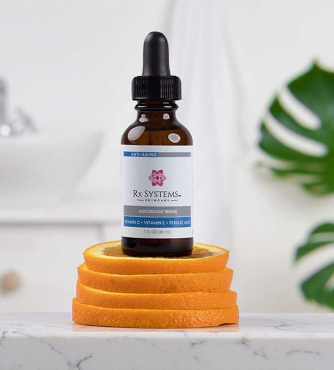 Antioxidant Serum C - 20% Vitamin C Face Serum for Glowing Skin, Anti-Aging, UV Protection - Brightens Skin, Helps Blemishes - RX Systems PF
