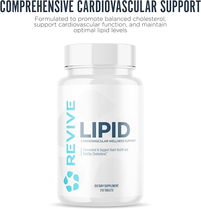 Revive MD Lipid Support Formula - Supplement Helps Maintain Healthy Cholesterol Levels, Endothelial Health & Triglyceride Levels - Beta Sitosterol, Citrus Bergamot & Pantethine (30 Servings)