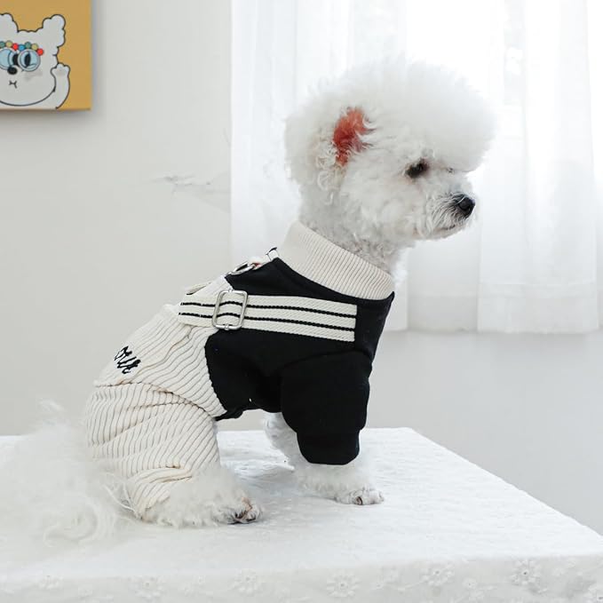 Dog Stylish Overalls Comfortable Puppy One Piece Outfits Summer Bib Overalls for Small Dogs Cute Pet Jumpsuit Onesie Chihuahua Yorkies Birthday Holiday Clothes Costume