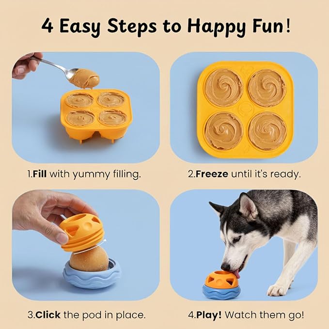 Nocciola Enrichment Dog Licking Toy Set, Frozen Treat Molds & Interactive Feeder for Aggressive Chewers, Freezable Rubber Dog Lick Bowl Long-Lasting to Keep Them Busy, Engagement & Anxiety Relief