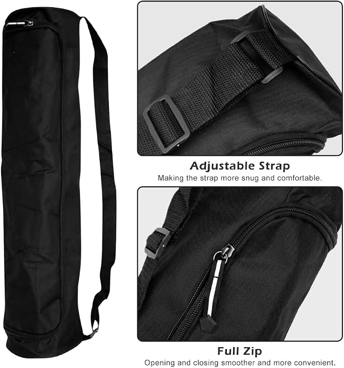 Yoga Mat Bag, Full-Zipper Yoga Mat Carrier with Adjustable Strap, Waterproof Stylish & Functional Fitness Mats Holder for Class Travel, Exercise Storage Carrier Bag for Women & Men