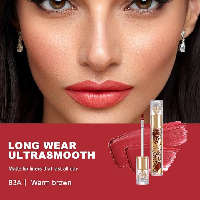 Velvet Matte Lip Stain – Long Lasting Waterproof Liquid Lipstick, Transfer-Proof Lightweight Lip Gloss, Non-Sticky Soft Matte Lip Tint with High Pigment, Smudge-Proof Lip Stain for All-Day Wear #83A