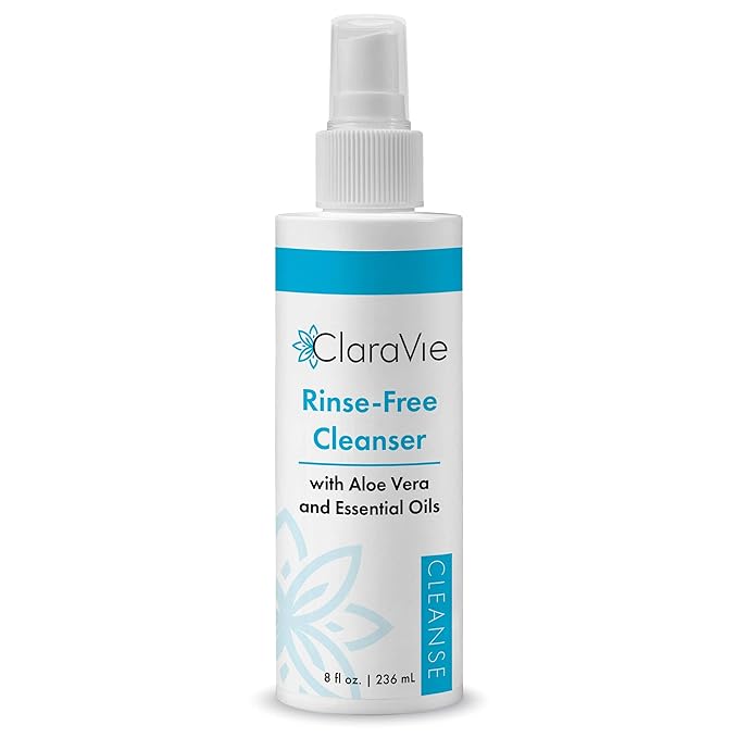 ClaraVie Rinse Free Body Wash and Shampoo and Perineal Cleanser - 8 oz No Rinse Body Wash for Elderly - 3 in 1 Formula with Essential Oils - Moisturizing and Soothing for Fragile Skin