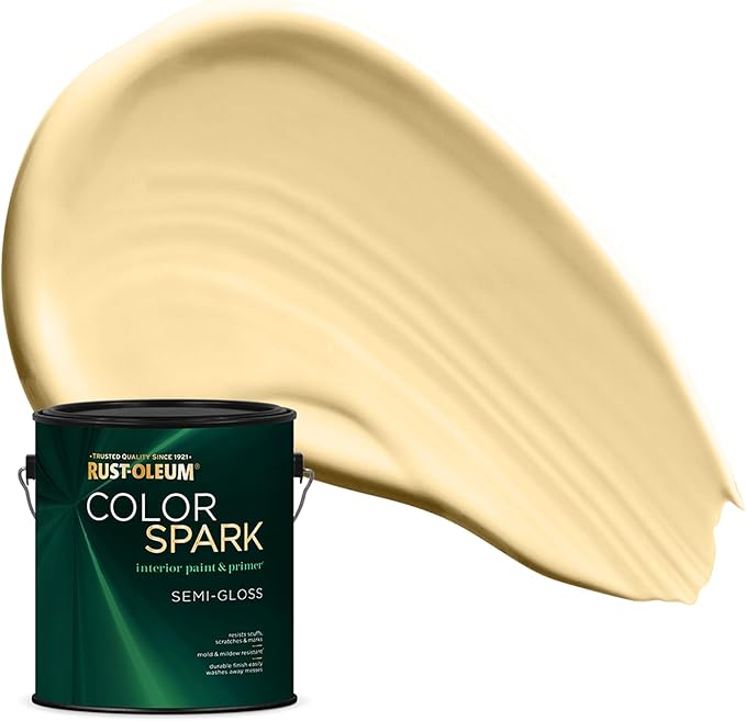 Rust-Oleum Color Spark Interior Paint and Primer in One, Semi-Gloss, Tahitian Vanilla, 1 Gallon