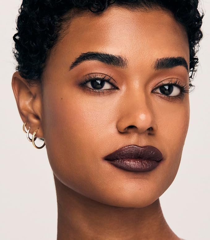 MAKE Beauty Continuum Lip Liner – Long Lasting Creamy Liner with Velvet Matte Finish – Includes Built-In Sharpener and Blending Brush – Highly Pigmented Dark Brown Lip Color – Shade, Quantum