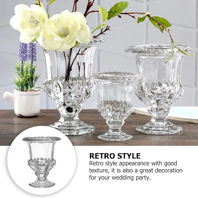 Glass Votive Holder 2 Pcs Glass Vase Ceramic Decor Tabletop Plant Stand Floor Vases Clear Vase for Flowers Home Ornament Transparent Household Flower Planter Air