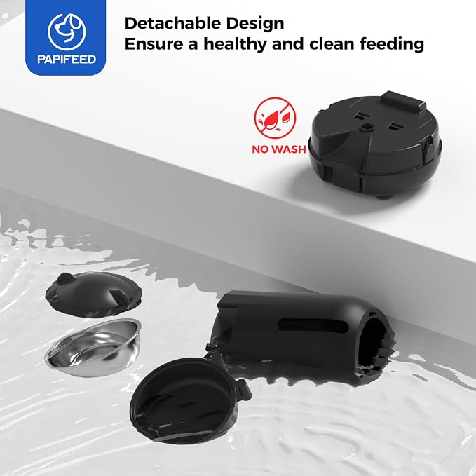 PAPIFEED Automatic Cat Feeder, 3L Cat Food Dispenser with Anti-Jam Design, Timed Cat Feeders for Dry Food, Slow Feeding Mode, Dual Power Supply Auto Pet Feeder for Cat