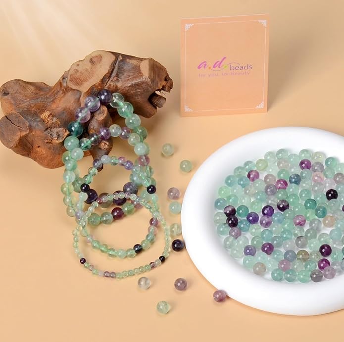 AD Beads Handmade Gemstone Stretch Elastic Bracelet Crystal Healing Reiki Nature's Beauty and Spiritual Essence Unisex