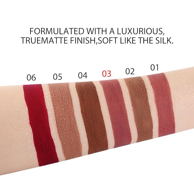 evpct 1Pcs Mauve Red Matte Liquid Lipstick Lip Gloss Glossy Set for Black Women 24 Hour Silky Velvet Lipstick labiales matte larga duracion mate 24 horas originales 03#