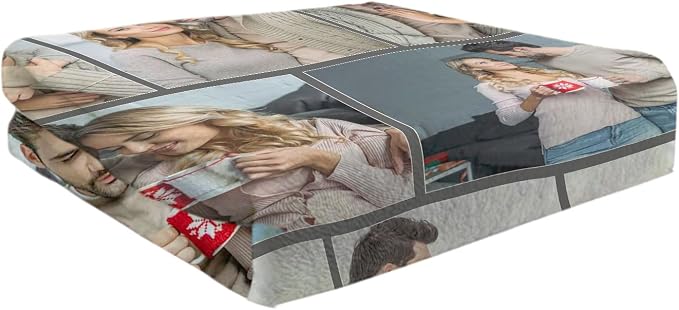 Custom Blanket with Picture Customized Photos Blanket for Couples Gifts Personalized Blankets and Throws Customize Christmas Valentines Birthday Gifts for Boyfriend Girlfriend Him Her Men Women