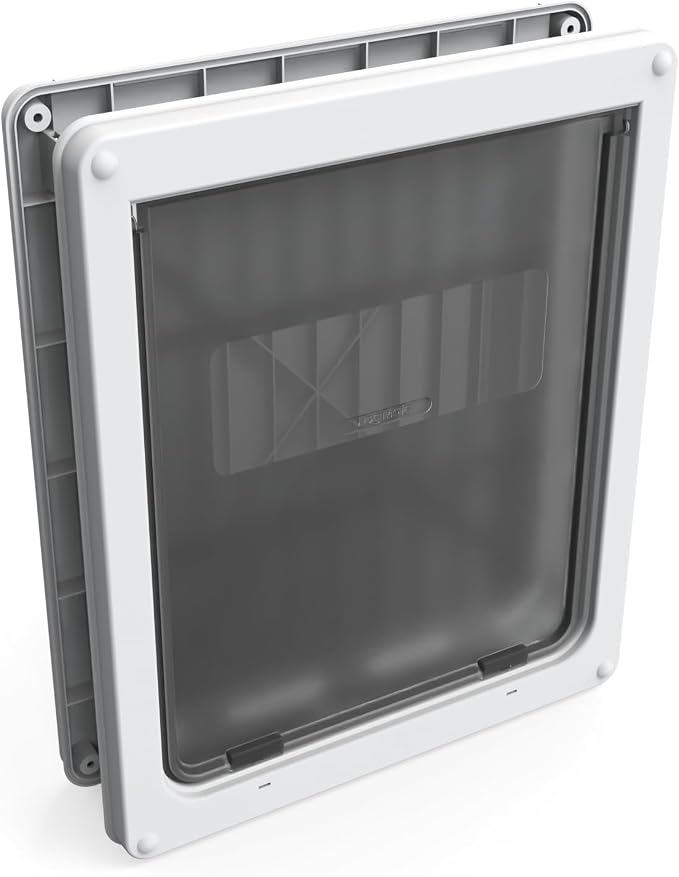 Dog Mate Large Dog Door for Large Dogs, Robust Locking Panel, White