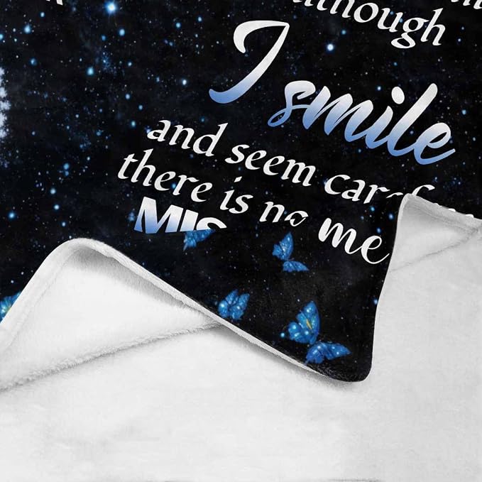 Custom Memorial Blanket with Photo - Sympathy Gift for Loss of Loved One | Personalized Sympathy Blanket for Loss of Dad Mom Memory of Loved One Gifts, Made in USA