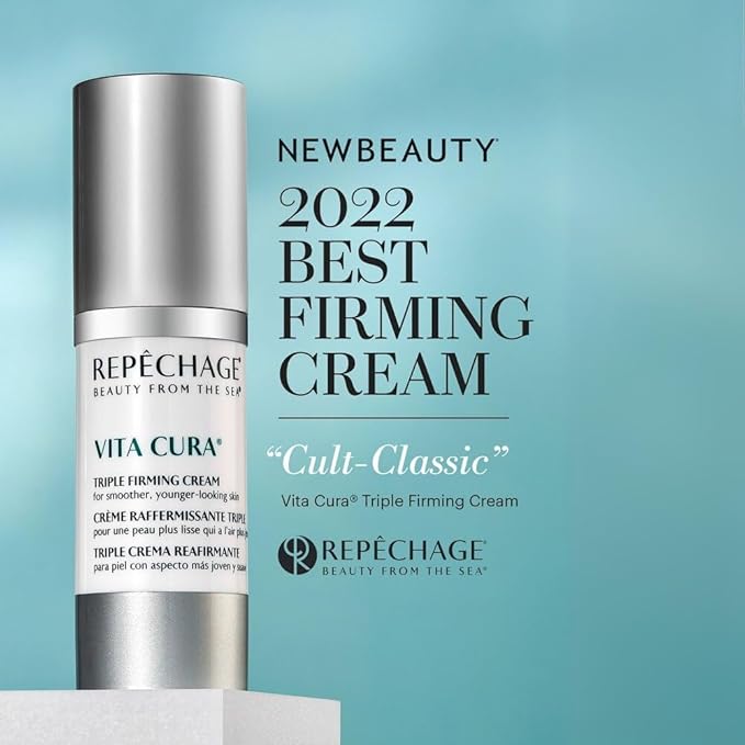 Repechage Vita Cura Triple Firming Cream. Anti Aging Face + Neck Moisturizer Cream. Clinically Proven to Help Improve the Appearance of Skin Firmness, Lines & Wrinkles 1fl oz/30ml