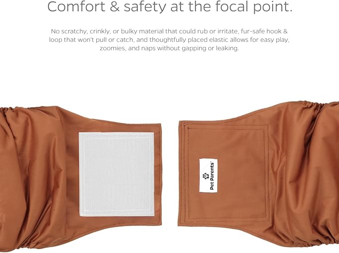 Pet Parents® Washable Belly Bands for Dogs (3pack) + Extendrs® Durable Dog Diapers - Premium Male Dog Diapers & Wraps (X-Small, Natural)