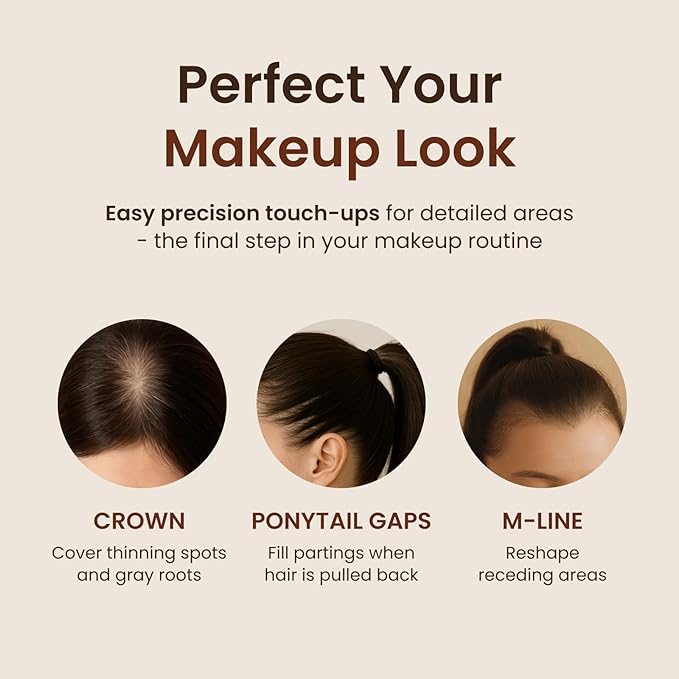 The Face Shop Quick Hair Puff - Dark Brown - Root Touch Up Hair Color, Hairline Powder Conceals Hair Loss, Hair Toppers for Women & Men - Hair Fibers for Thinning Hair, Root Cover Up, Gray Concealer