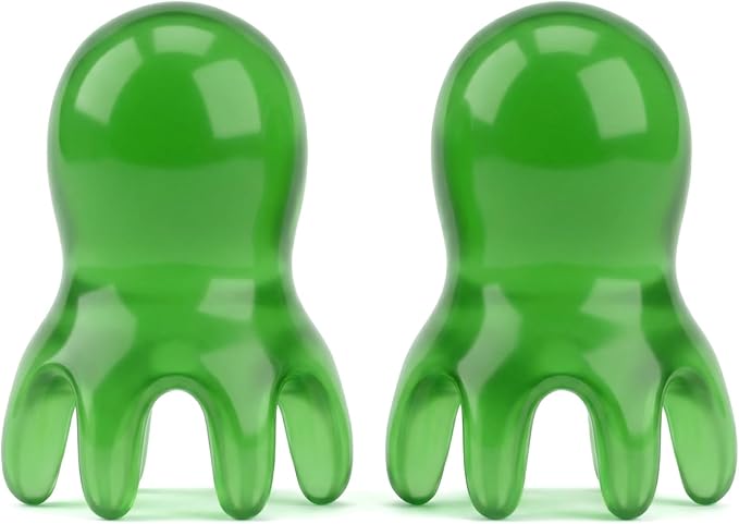 NIIIYTYB 2 PCS Head Scratcher Scalp Scraper Massager Spa Tools for Deep Relaxation at Home Spa Essentials Hair Hammer Tapping Green