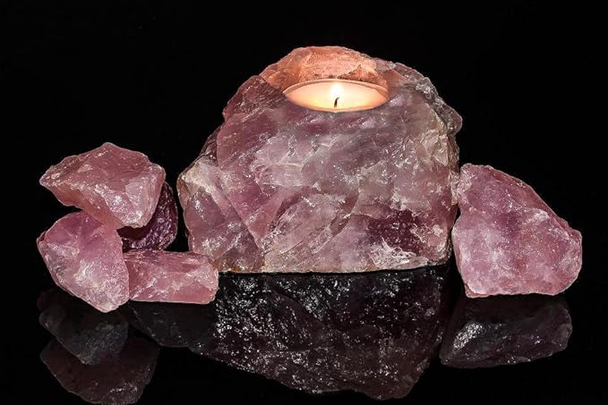 LAIDANLA Rose Quartz 2" Natural Rough Stones Crystal Large Raw Crystals Bulk Healing Gemstones for Reiki Healing Tumbling Fountain Rocks Wire Wrapping Decoration Cabbing Lapidary 4PCS 0.55lb