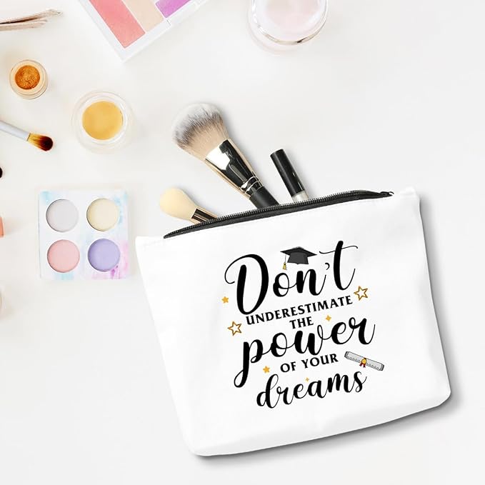 Graduation Gifts for Women, 2024 Graduation Congratulations Gifts Cosmetic Bag, Don't Underestimate The Power Makeup Bag, Inspirational Cheer Up Birthday Gifts for Friend Sister