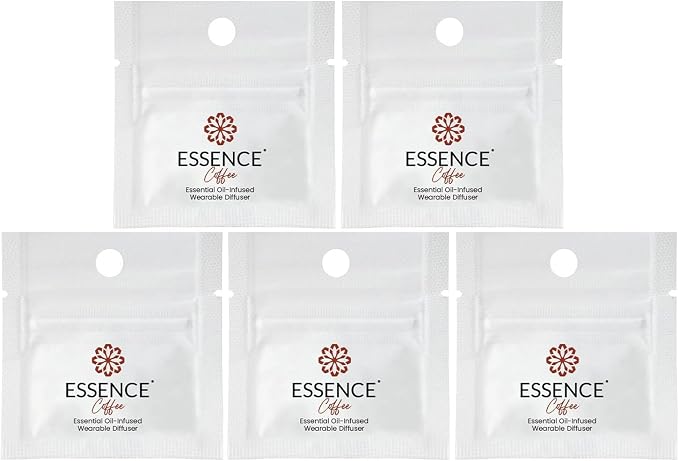 Essence Nasal Diffuser Ring | Solid Scents Essential Oils | Aromatherapy Nose Ring | Personal Scent Clip for Travel, Work & Everyday Use | Made in USA | Coffee | 5 Pack